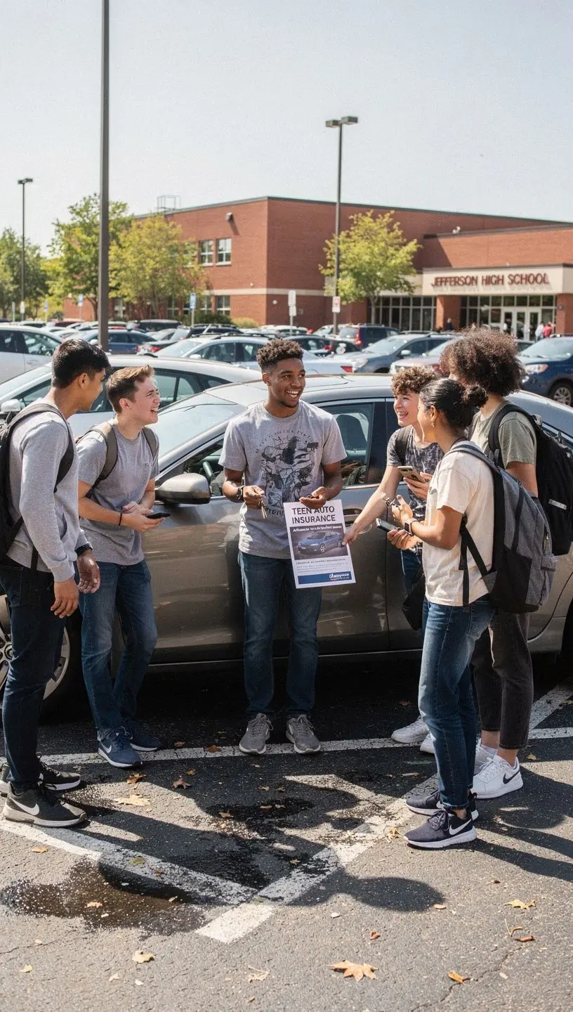 Ikona przedstawiająca ochronę pojazdu z symbolami bezpieczeństwa.