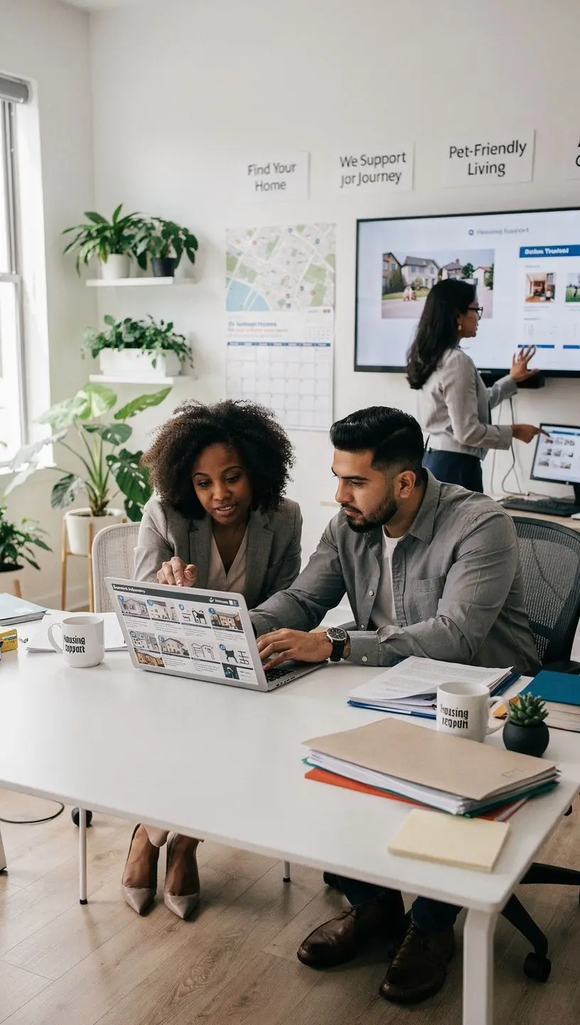 Widok nowoczesnego mieszkania na wynajem z przestronnym salonem.