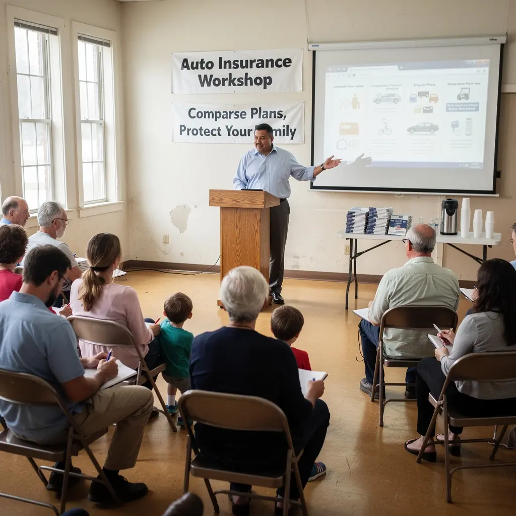 Wizualizacja różnych opcji ubezpieczenia samochodowego na ekranie komputera.